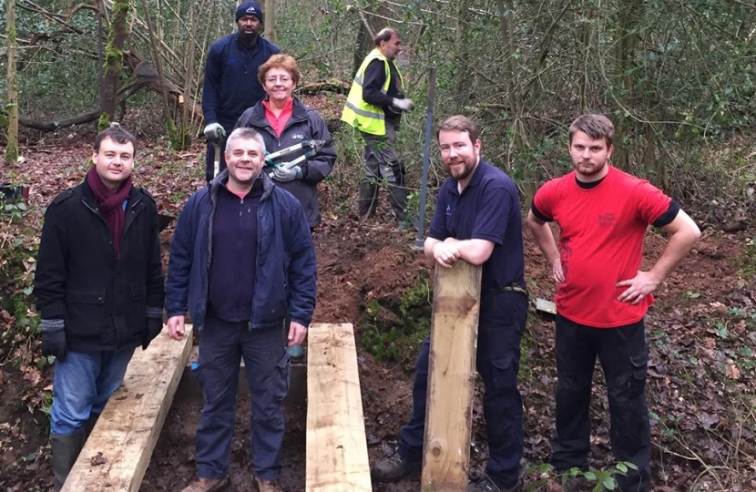 Councillors helping out in Tile HIll Wood