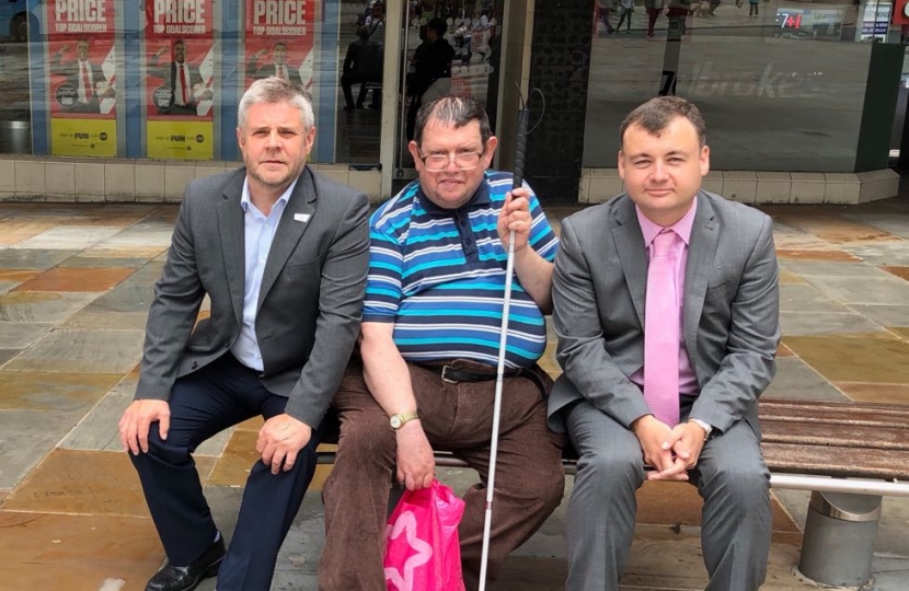 Councillors with Mr Jones outside the Ladbrokes branch in Coventry.