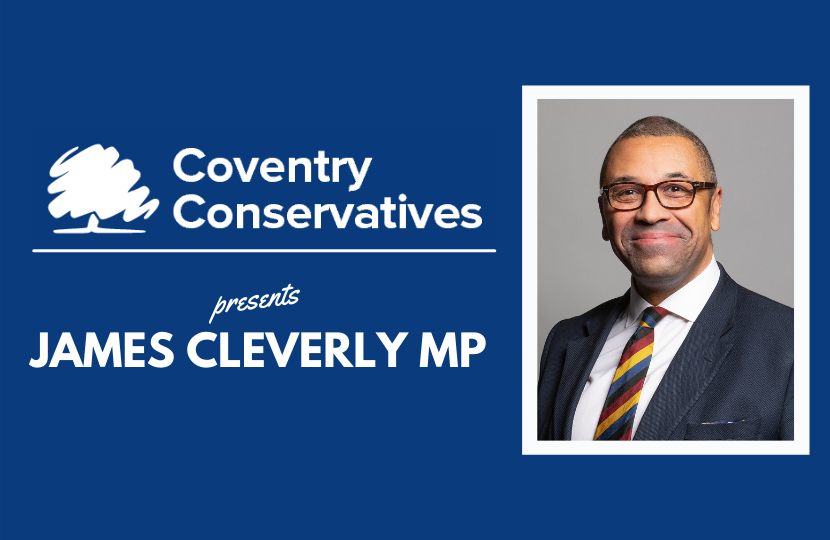 James Cleverly banner