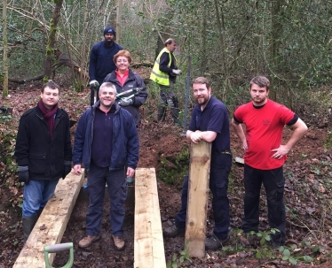 Councillors helping out in Tile HIll Wood
