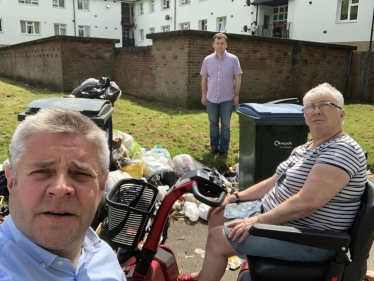Cllrs Male and Ridley with residents at Gibbons Close