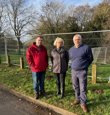 Cllr Gary Ridley with Cllr Julia Lepoidevin and Cllr Peter Male in Allesley Green
